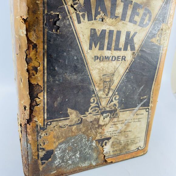 All In One Malted Milk Powder Chocolate 12lb Square Can Omaha NE Advertising Big - Picture 5 of 13